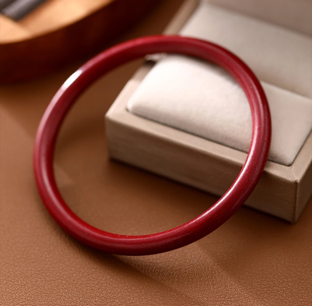 天然辰砂紫金砂素圈手镯叮当镯百搭款