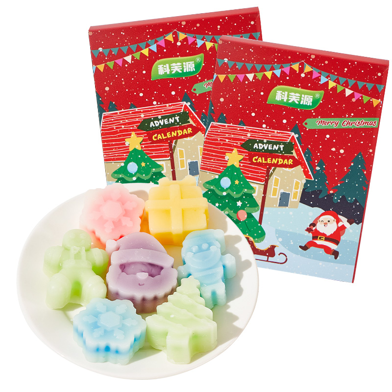 圣诞节款蜡瓶糖夹心爆浆辣皮糖果蜡咀嚼解压食用蜡笔糖果