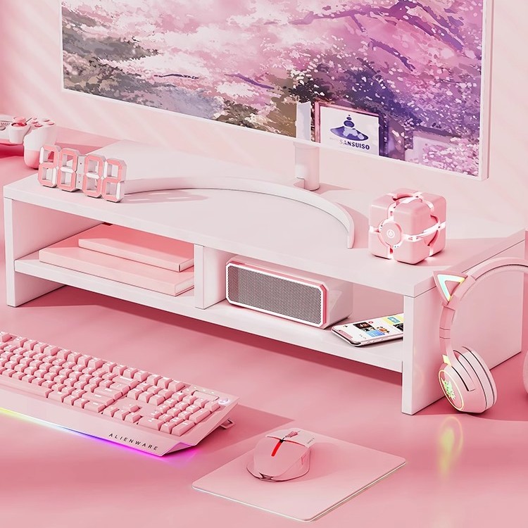 笔记本宿舍增高架显示器垫高支架台式桌面收纳架子办公桌置物架子