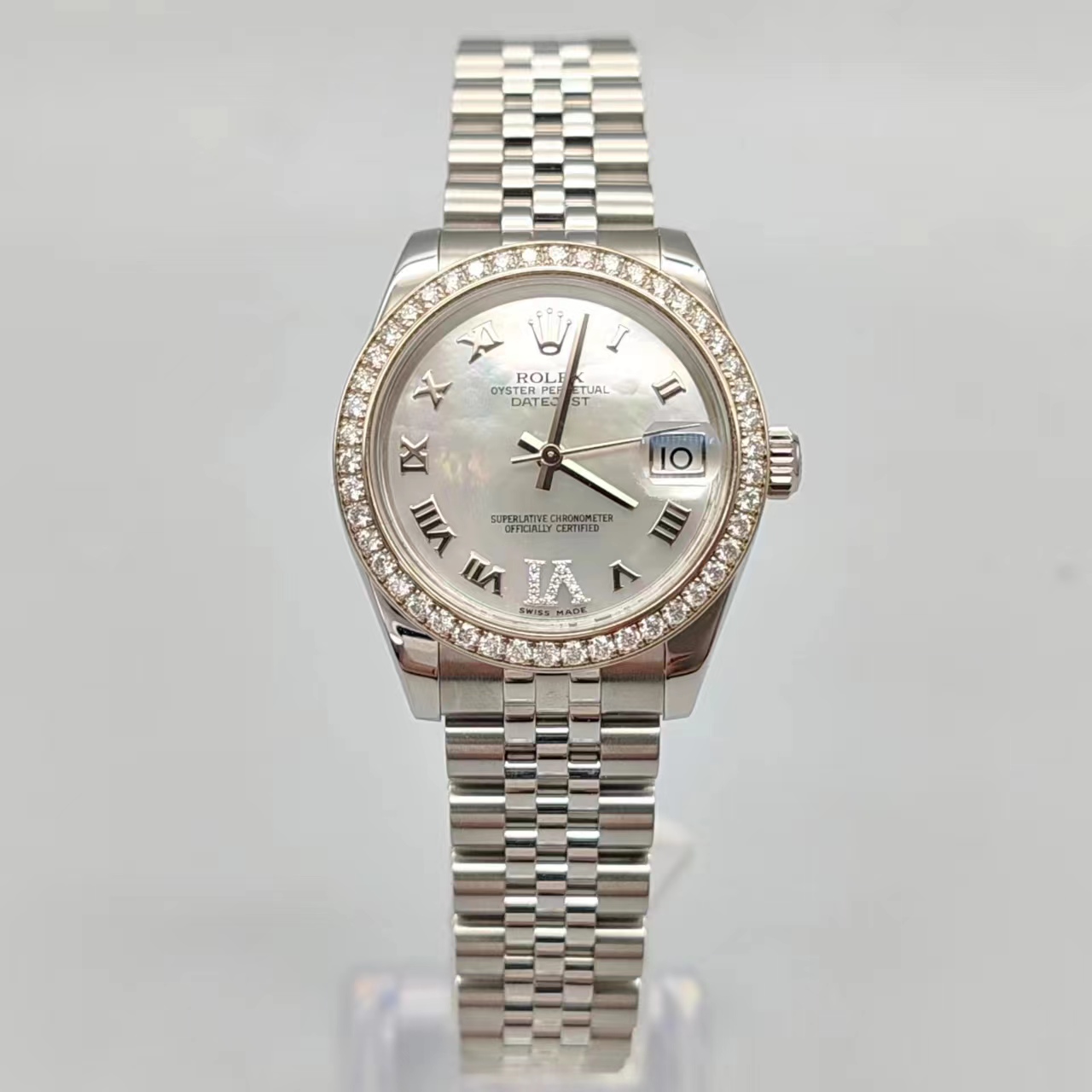 99新 Rolex/劳力士 小橘/贝母178384/31mm/自动机械/原钻/单表