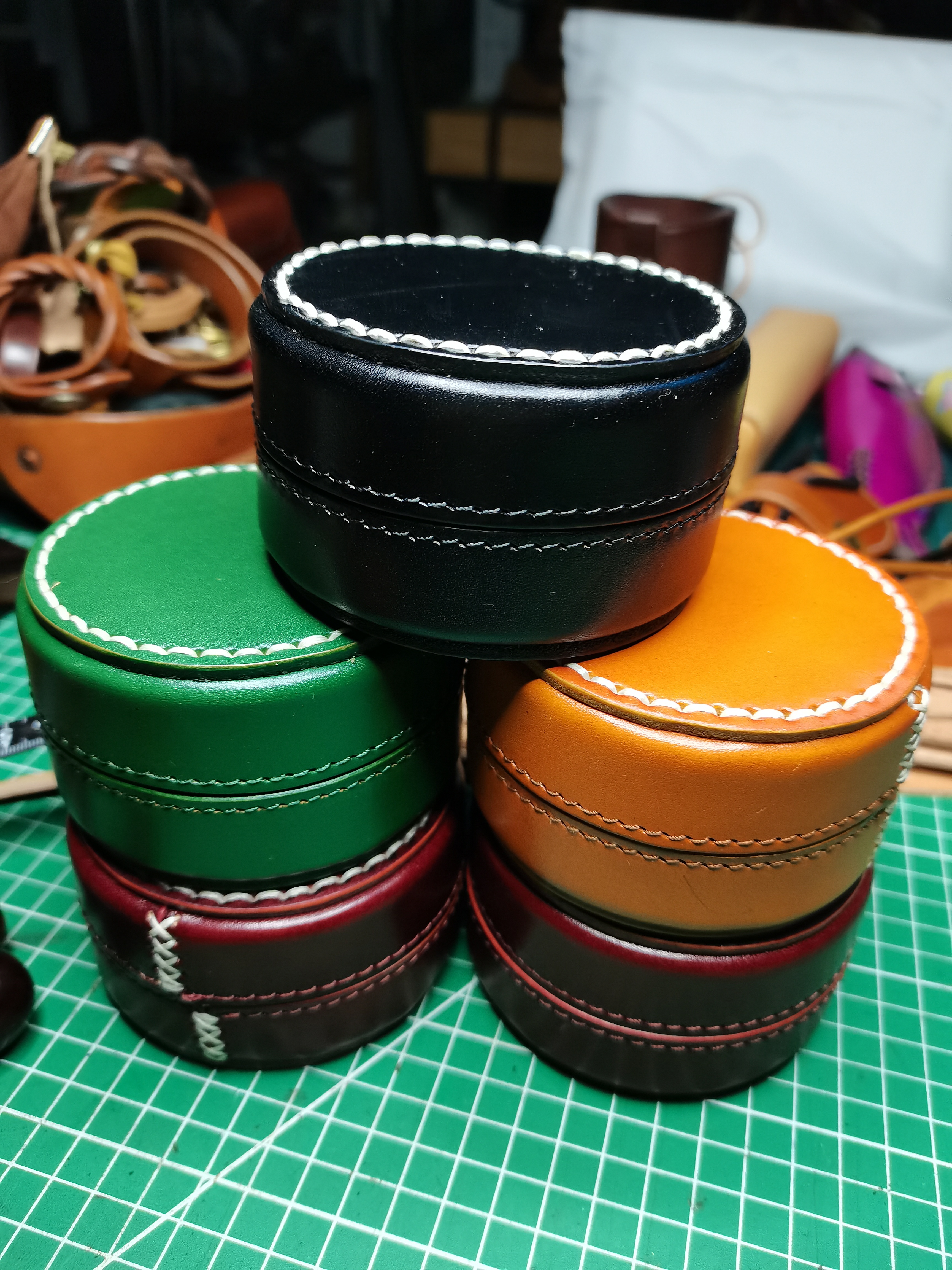 手工制作牛皮收纳盒010578