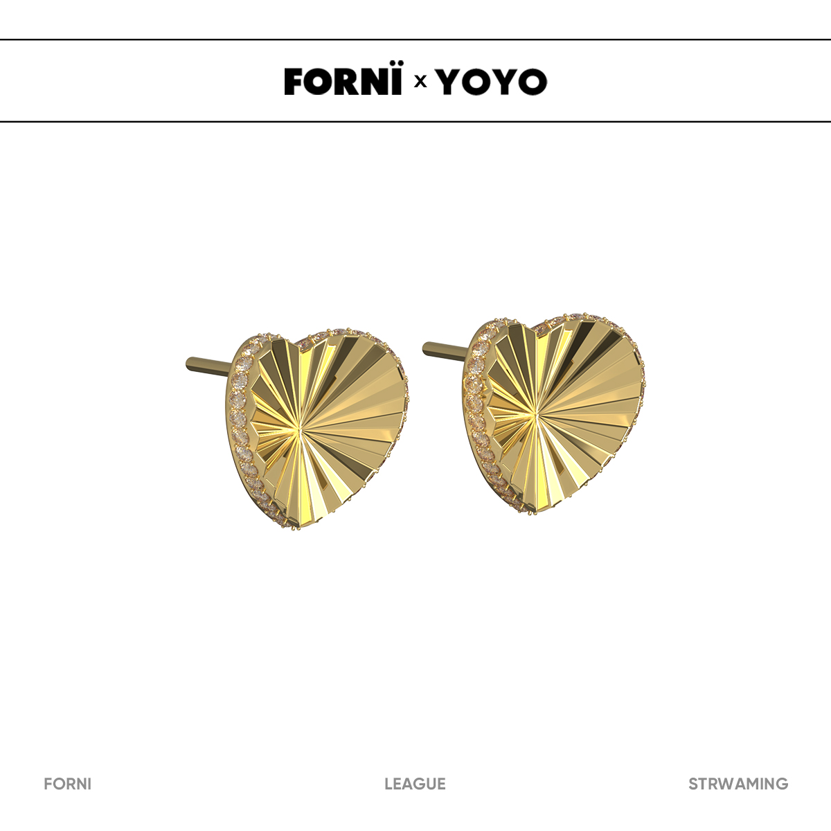 铜合金耳饰 FORNI 相思念  复古镶钻耳钉气质轻奢时尚法式小众