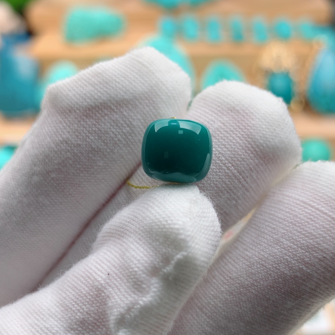 绿松石珠宝奇石未镶嵌9.7mm