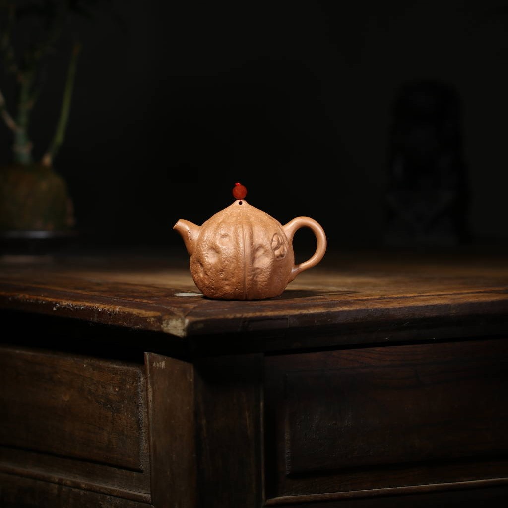 馨悦茗壶精致仿生器筋纹水平壶小核桃精品精共作品全手工制作