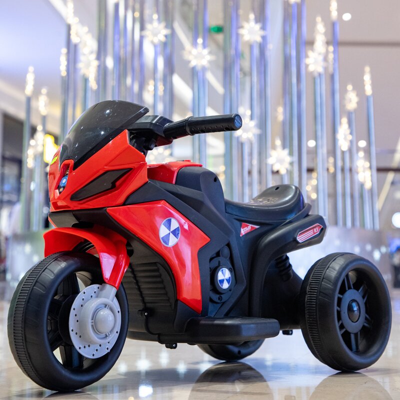 【升级款】加大宝马款1-4周岁儿童摩托车三轮车可乘坐充电电动车