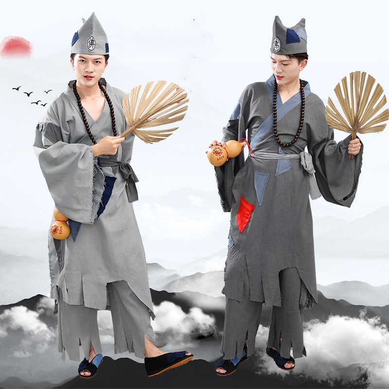 乞丐济公服搞笑破烂衣服古代叫花子套装丐帮破旧补丁服演出服装
