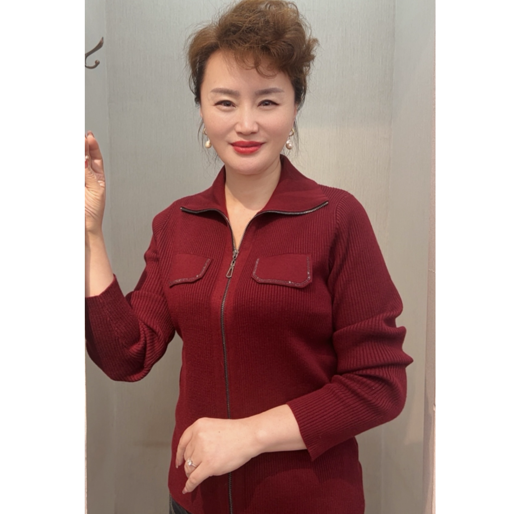 拉链开衫毛衫时尚打底衫轻奢百搭