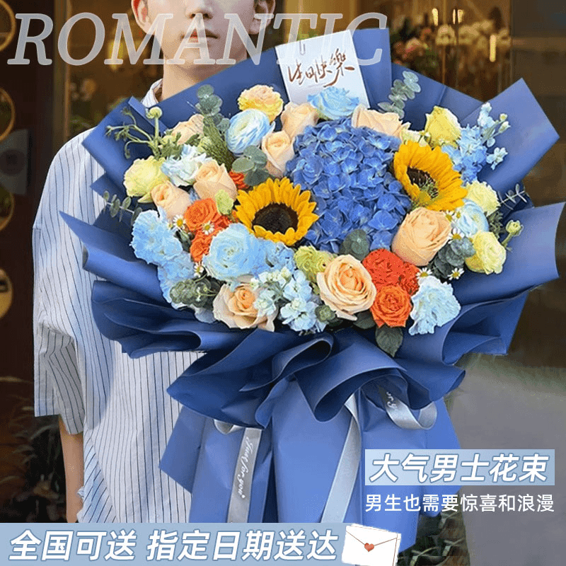 男士同城附近花店配送上门订购生日玫瑰同城速配花束鲜花鲜花花束