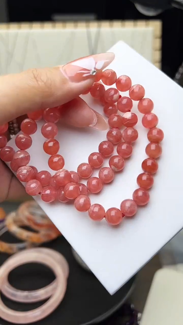 【闪购商品】菱锰矿（红纹石）手链未镶嵌E0000 8mm多样性发一件