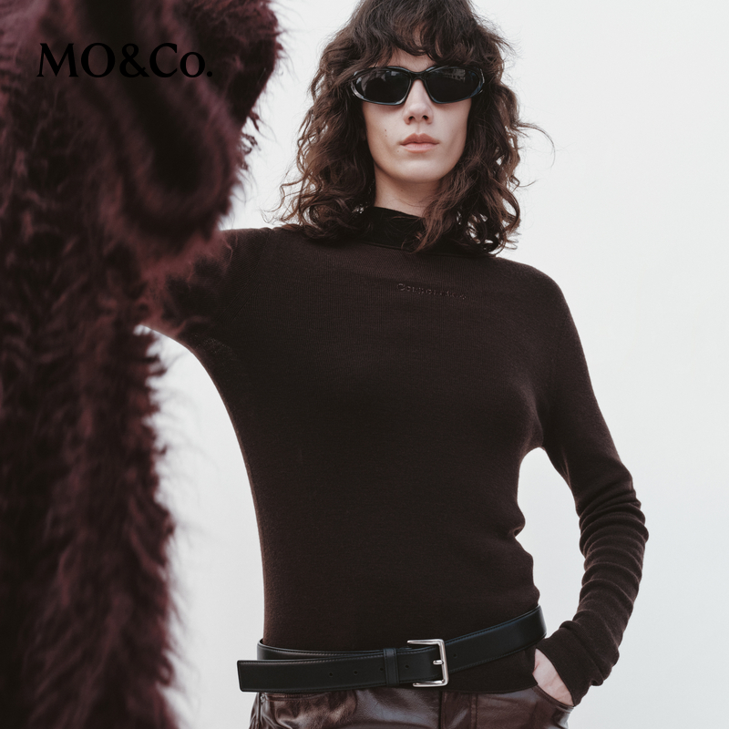 C+系列MOCO针织衫冬绵羊毛植绒标语微卷MBD4SWT018
