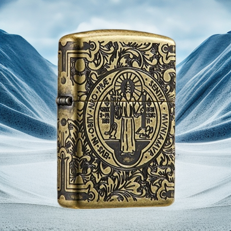 ZIPPO/之宝打火机 圣本笃 盔甲 美版 29719 刀耕火种 MBJ1