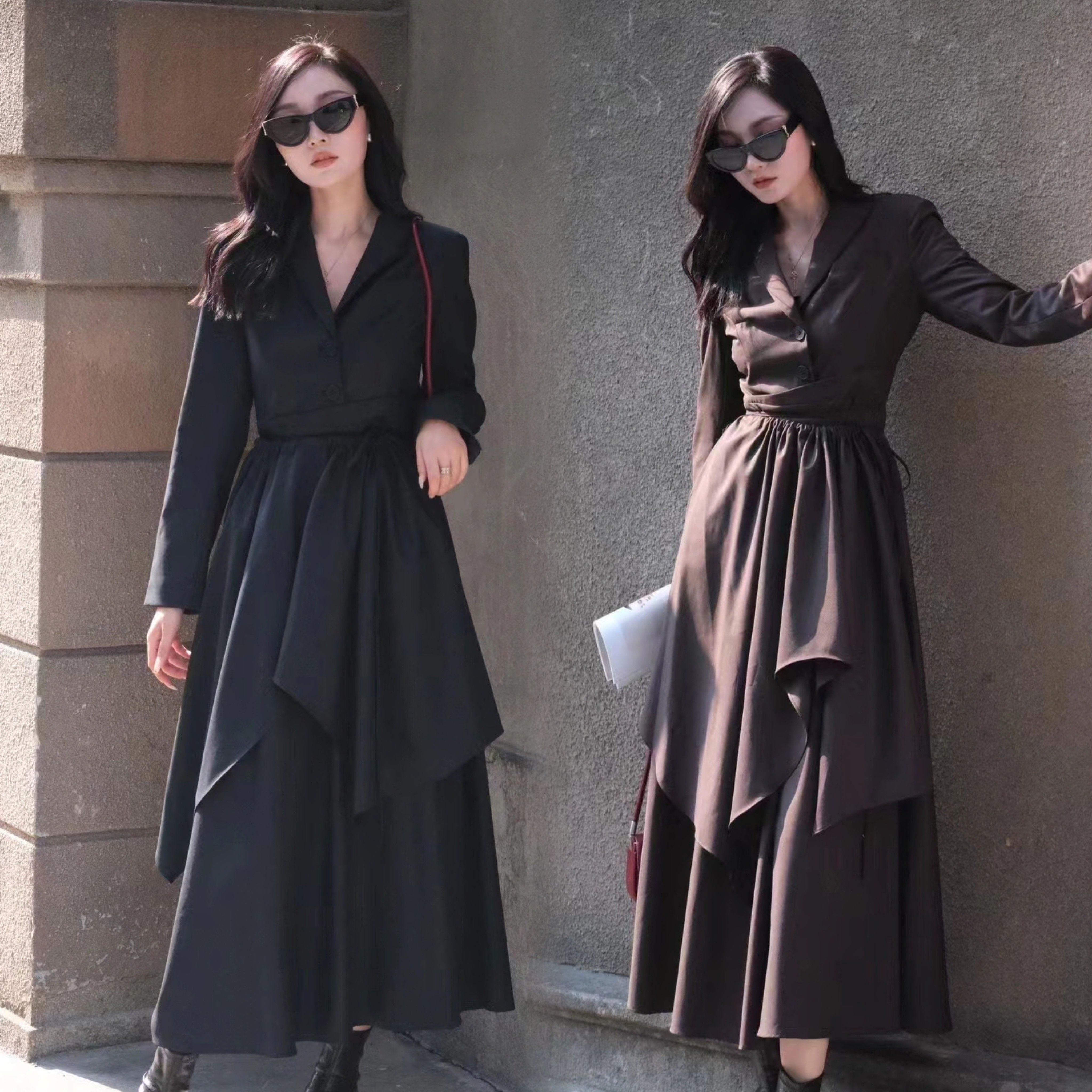 小众设计感西装连衣裙24120