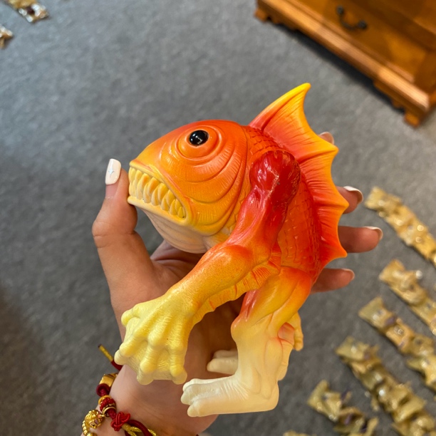 sofubi 潮玩 大娃 鱼怪 关节可动 15厘米 