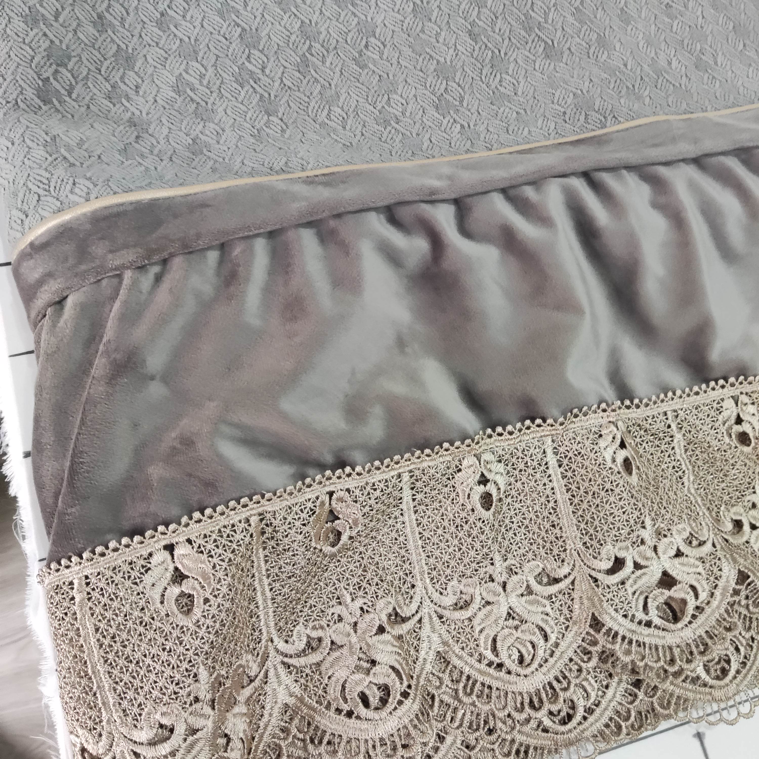 2403灰色雪尼尔沙发垫1/3/5位（-3）