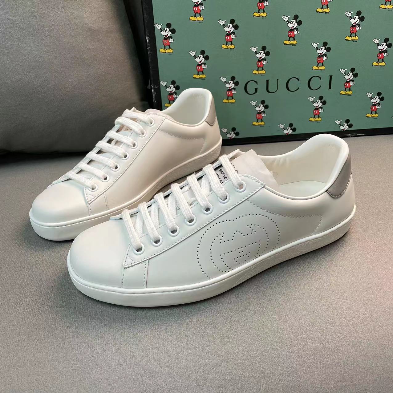 GUCCI/古驰白色休闲时尚镂空低帮板鞋/多尺码/未穿着未使用