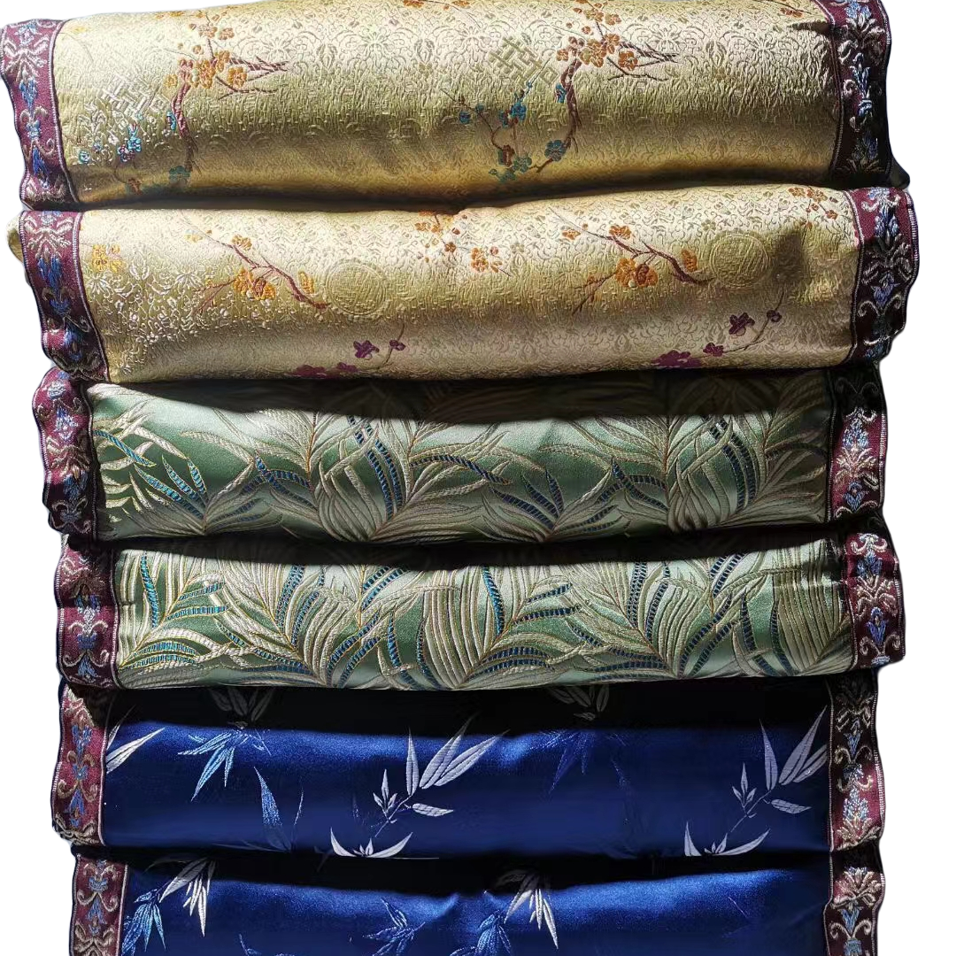 太行崖柏禅意中国风枕头大花锦缎单人印花民族风家用复古