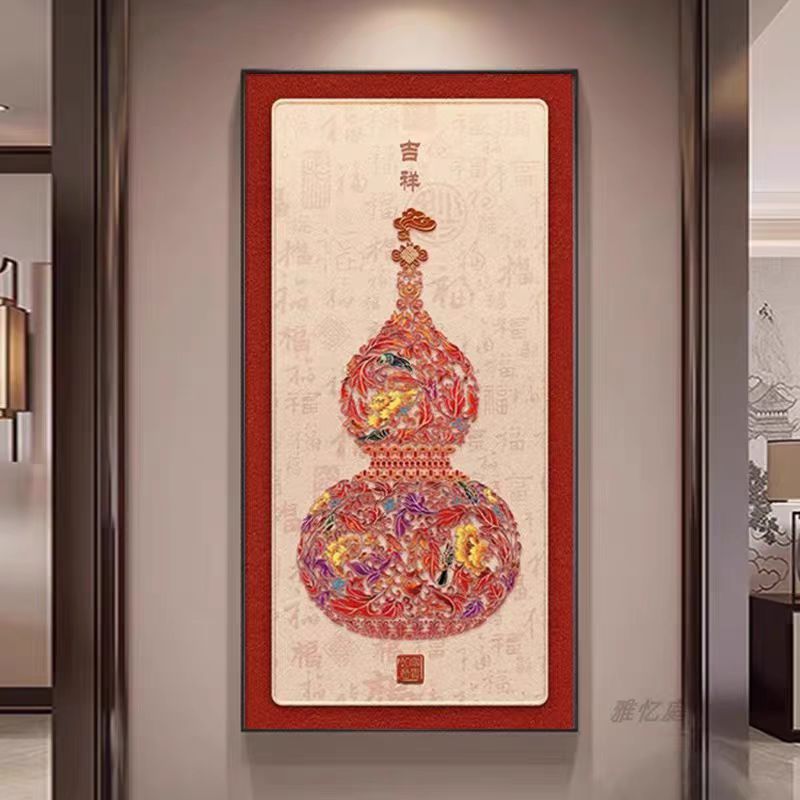 【百福图】新中式中式玄关装饰画走廊过道福禄吉祥图客厅背景墙