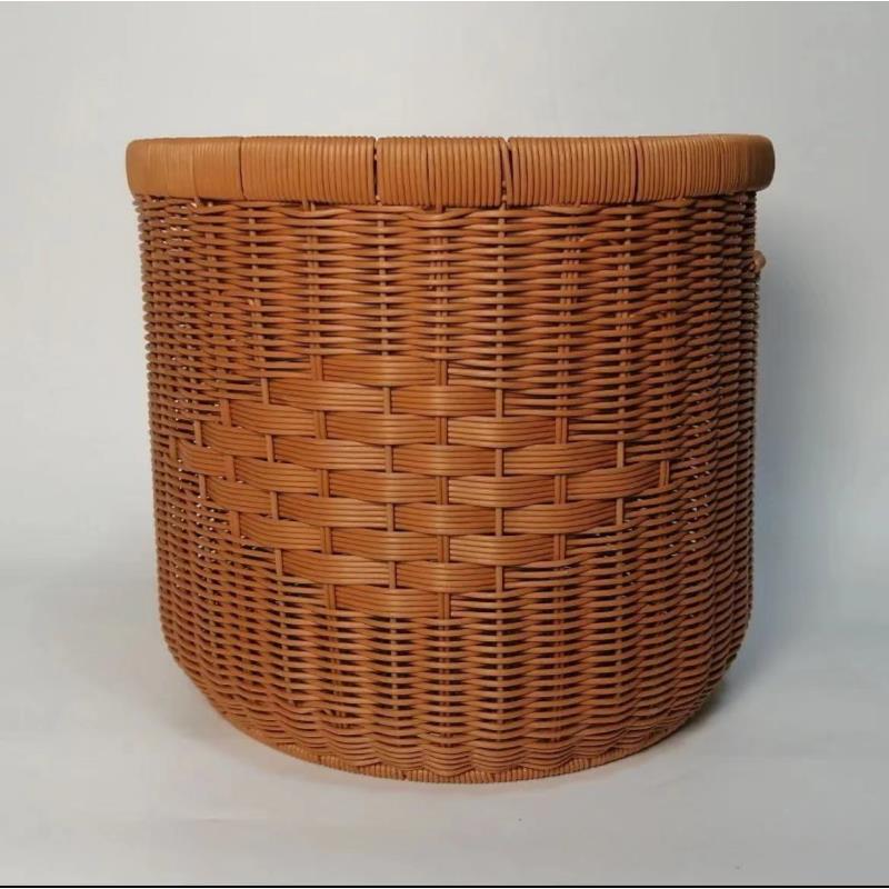 G10浅咖圆形双抽手加固收纳脏衣娄防水防霉脏衣桶38*33