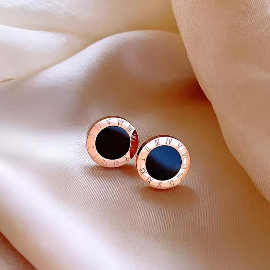 GEFFETA/格菲塔 经典气质百搭罗马数字耳钉轻奢  