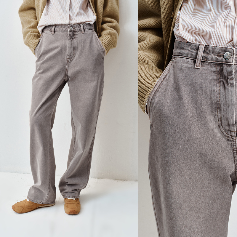 INYASAKO土耳其进口复古水“湖傍雾色”定染微锥牛仔裤