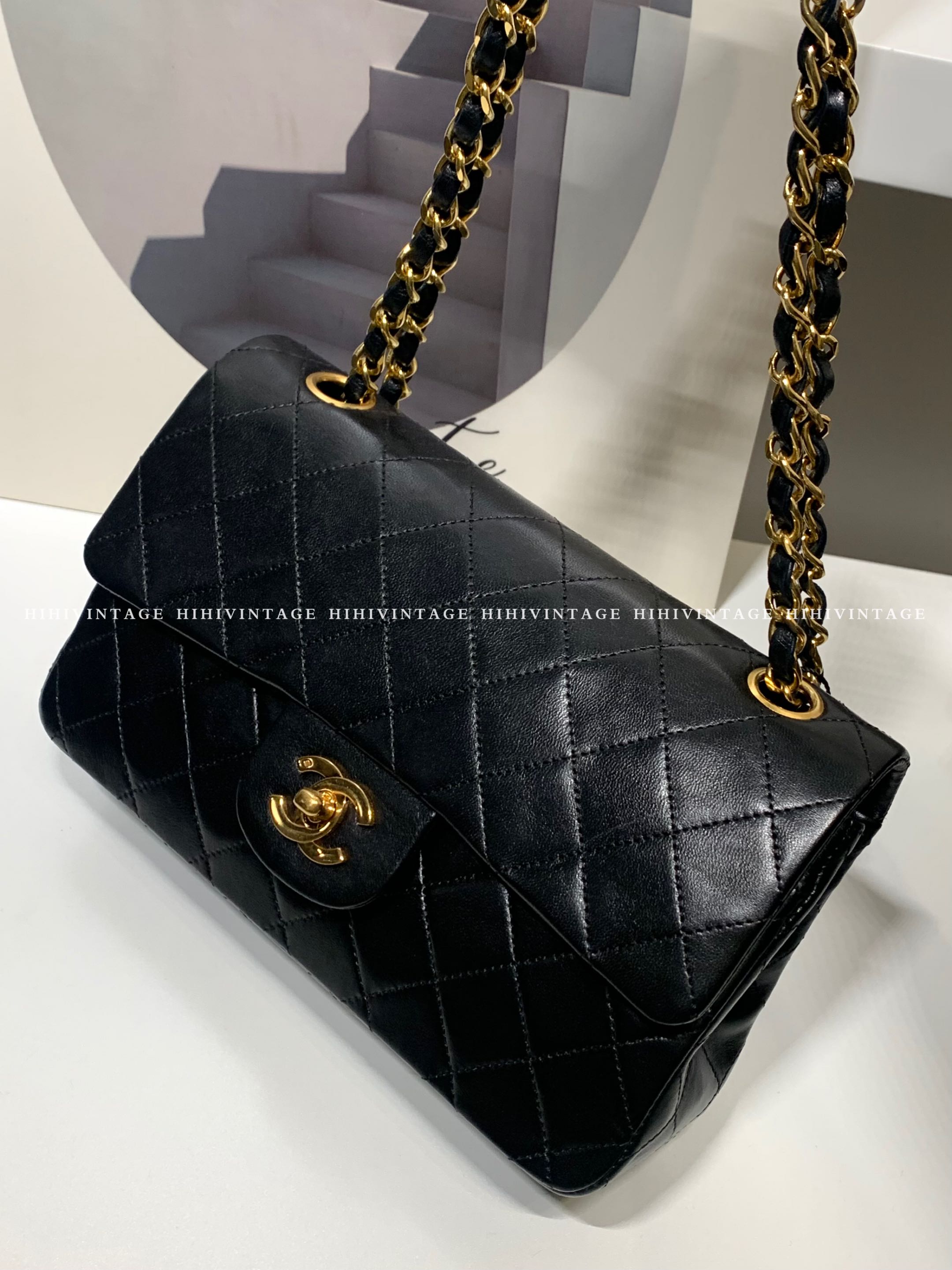 95新 Chanel/香奈儿 HIHI精选/Chanel 00P 黑金中古CF 小号 5开