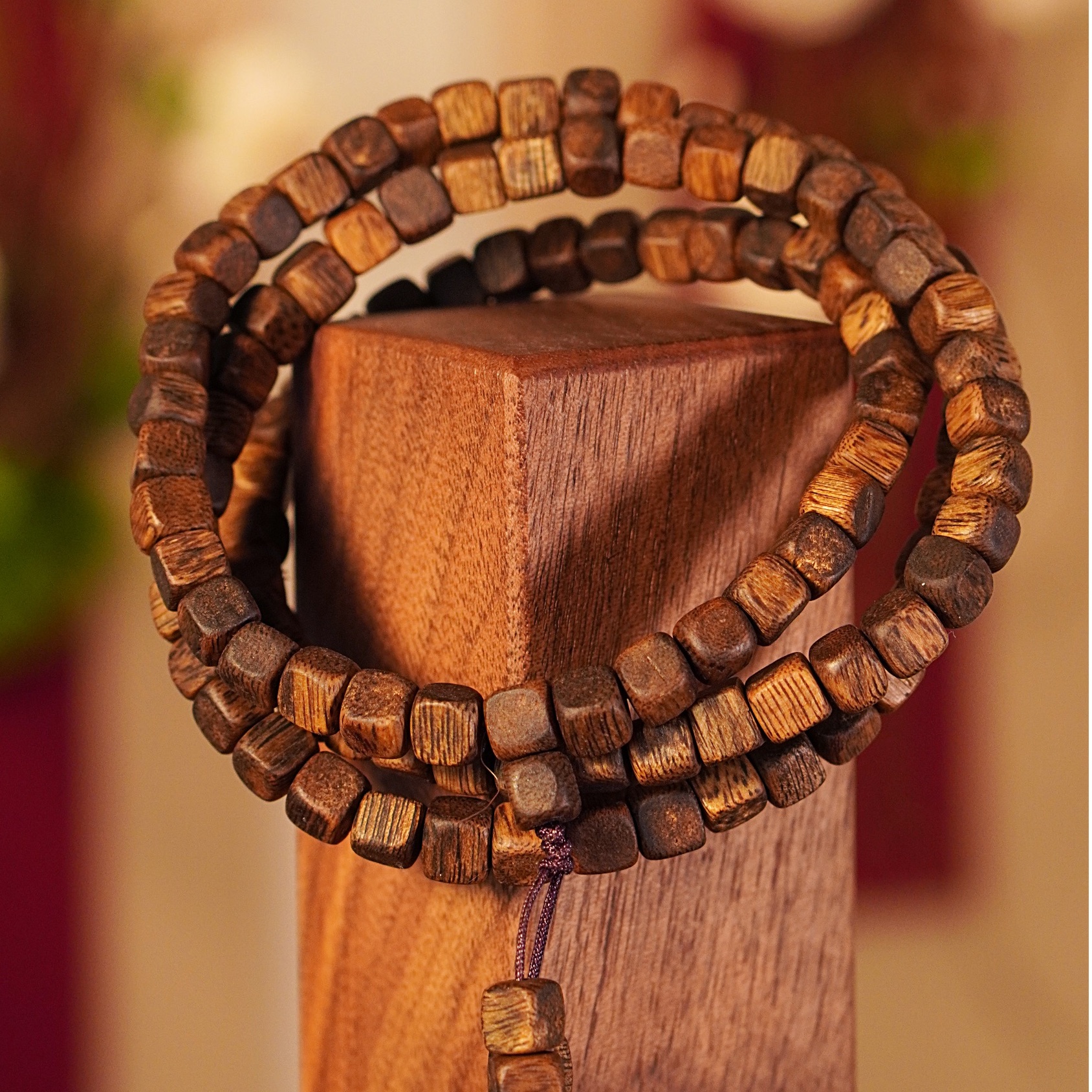 沉香「方长」多圈方珠6mm长串天然九分沉绿奇楠香韵甜凉多样发一