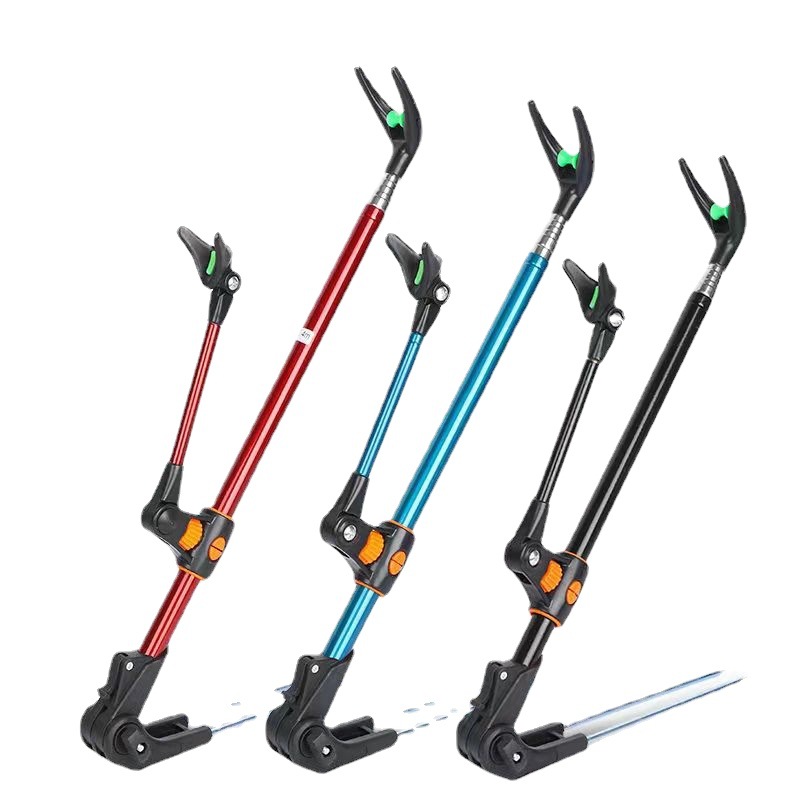 黑金刚支架炮台不锈钢台钓两用支架17mm钓鱼架杆多节伸缩