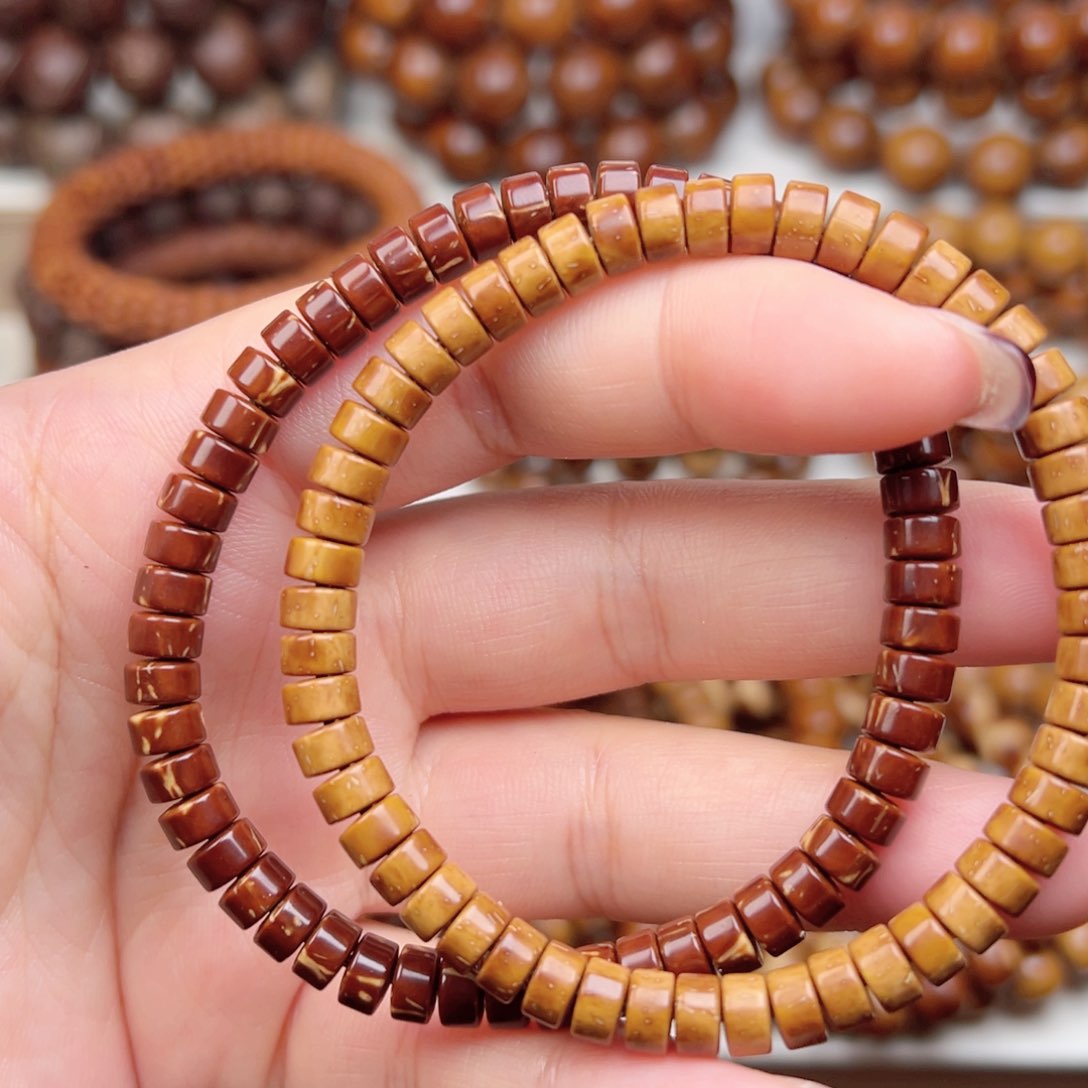 紫金鼠手串6x3.5纯肉实心药片