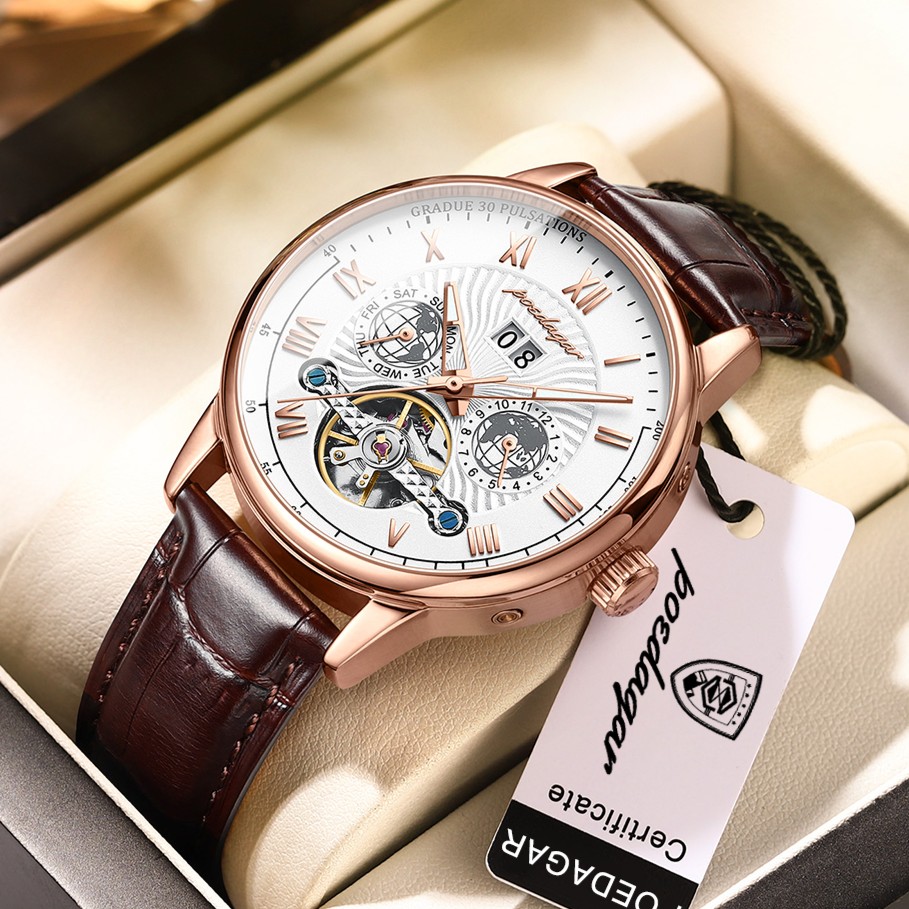 【POEDAGAR】1409全自动机械手表商务防水夜光多功能潮流成熟时尚