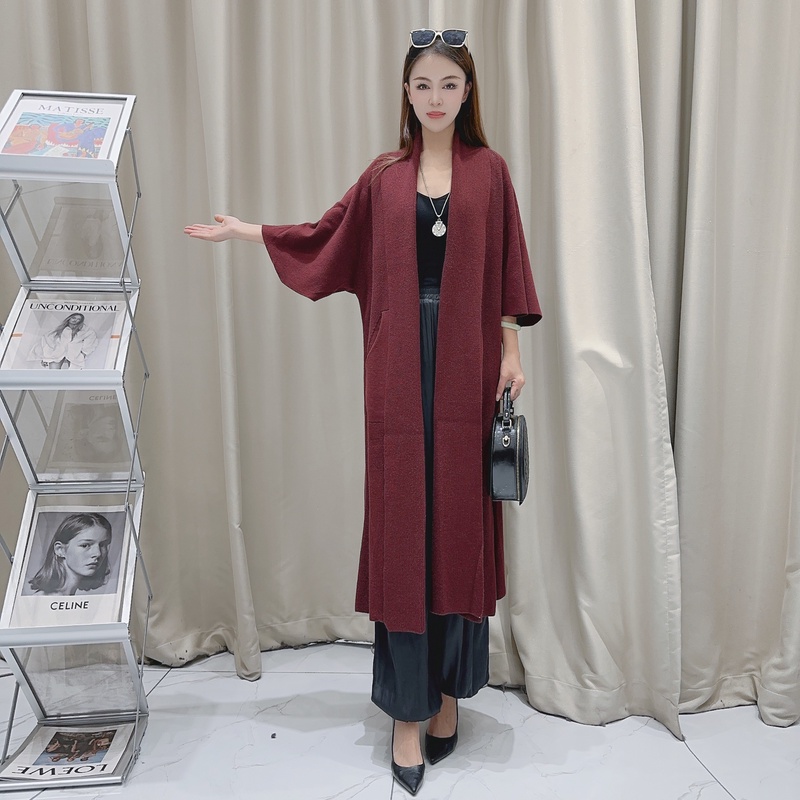 5448波尔多红针织显瘦气质时尚百搭设计师轻奢外套