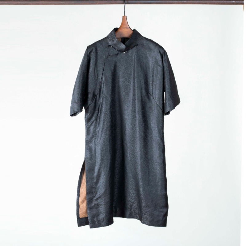 【走心非遗】香云纱连衣裙22ZJ367时尚复古复古桑蚕丝民国风改良