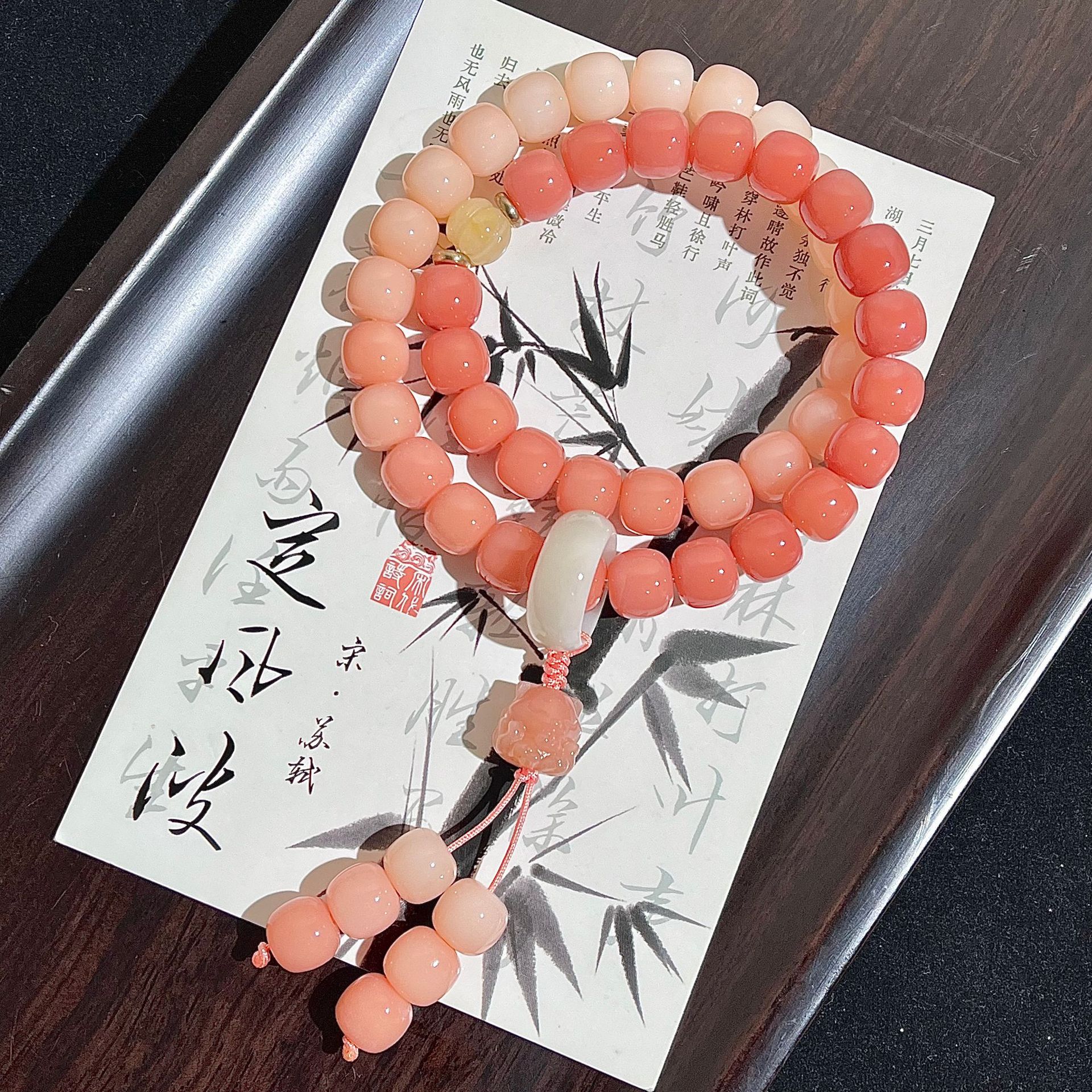 【绮梦樱雪】新中式文玩菩提手串双圈国风手持