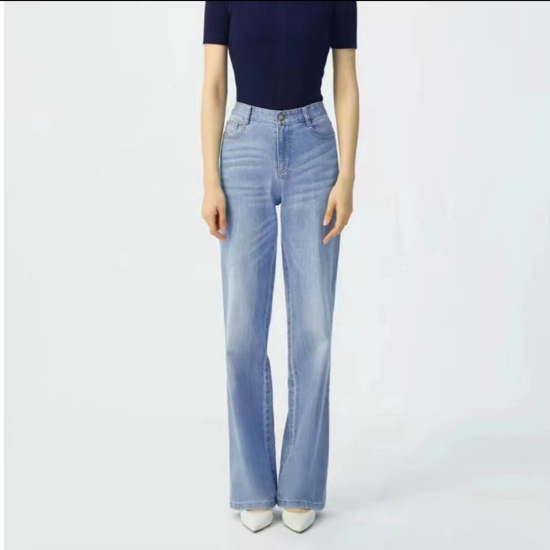 GIRDEAR/哥弟1100270显瘦直筒减龄复古牛仔裤高腰修身秋季休闲裤