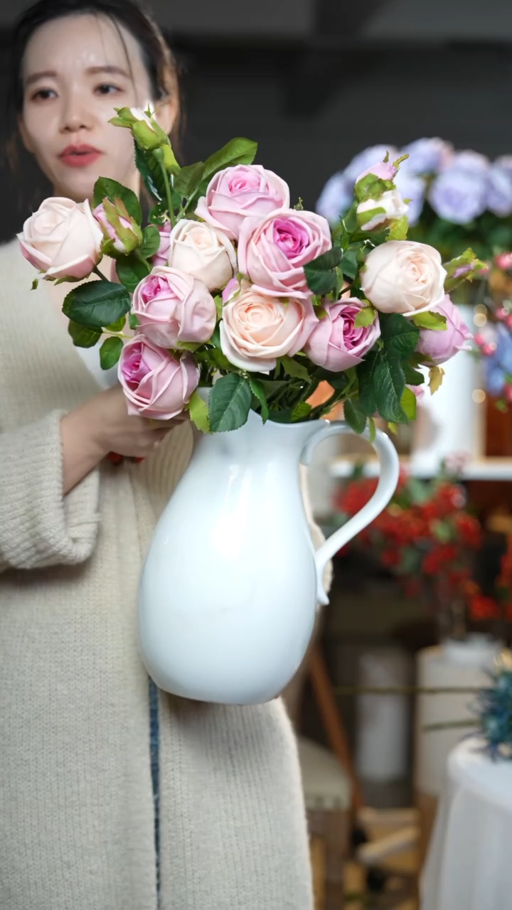 【闪购商品】粉色组合6支+陶瓷奶壶