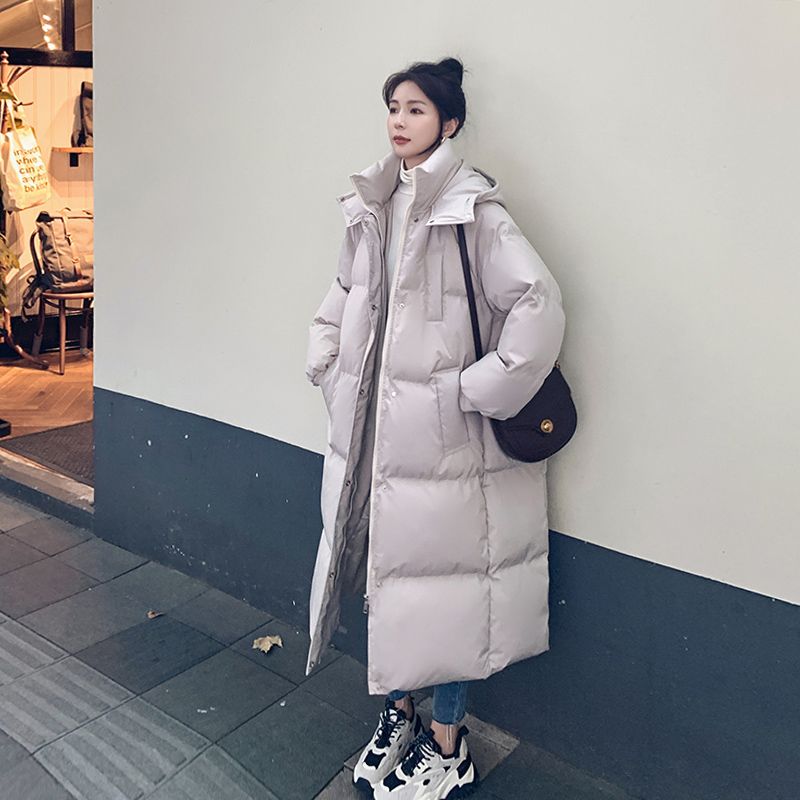 加厚羽绒服女2023年冬季新款中长款过膝洋气韩版宽松加厚面包服保
