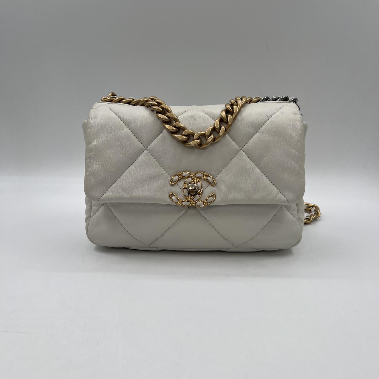 95新 Chanel/香奈儿 范大范 Chanel 19bag白色小号/3072 7922