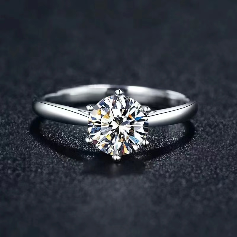 女士时尚百搭轻奢风六爪皇冠开口戒可调节戒指