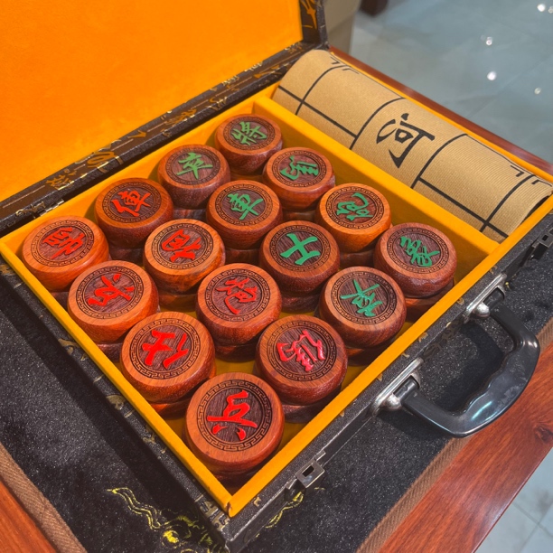 非洲紫檀红花梨象棋中国象棋带礼盒木雕木艺