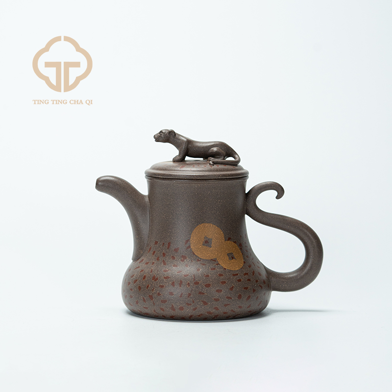 金钱豹（七）范陶琦制 老青灰 270cc 家用紫砂壶泡茶茶壶