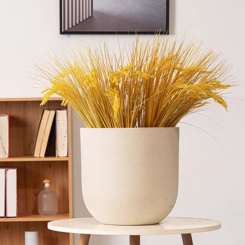 北欧简约风镁泥花盆落地种植盆栽鸭脚木黑金刚花盆