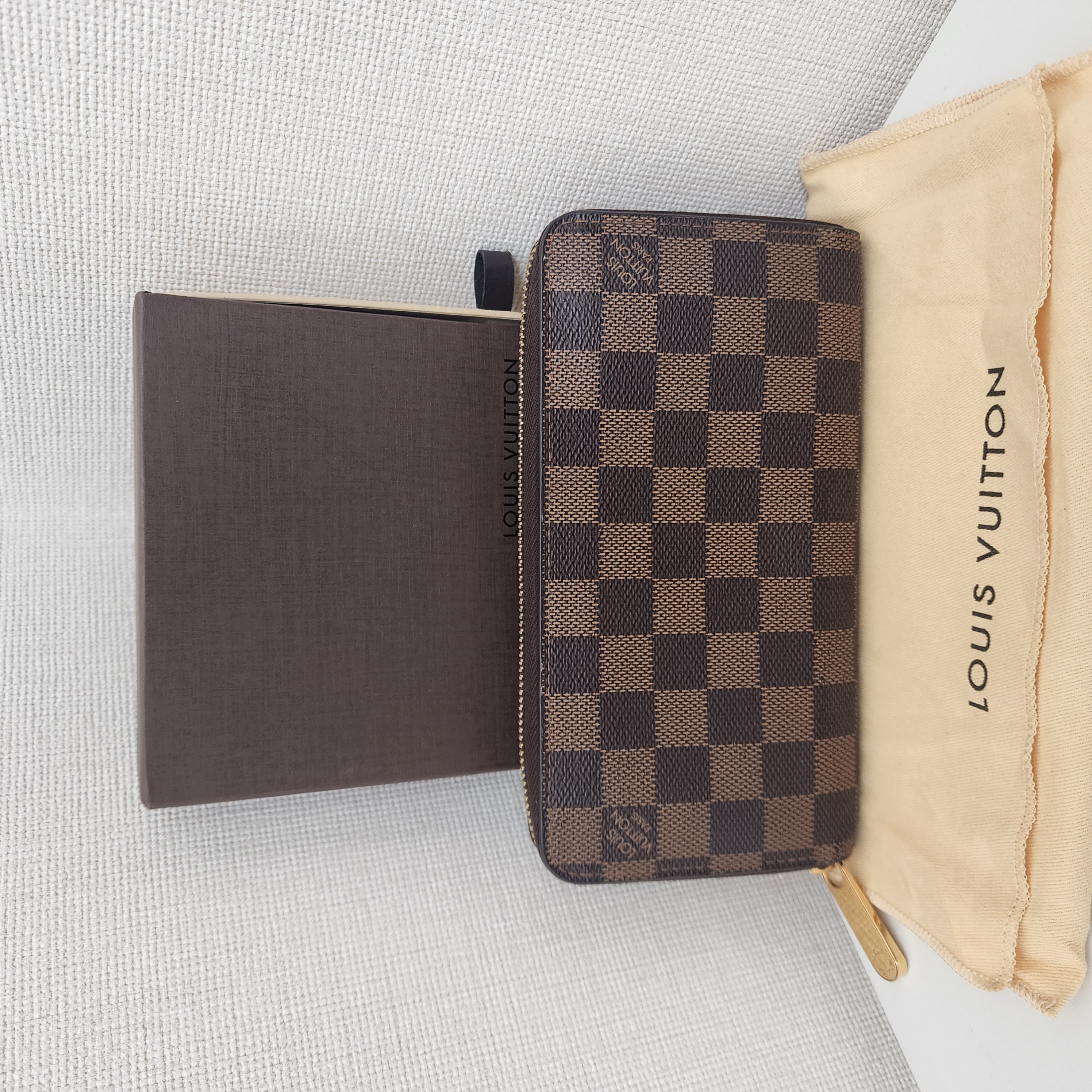 95新 LouisVuitton/路易威登 共 棕棋盘格钱包