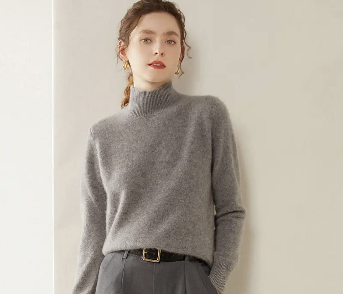 中鼎内蒙古羊毛绒女式半高领