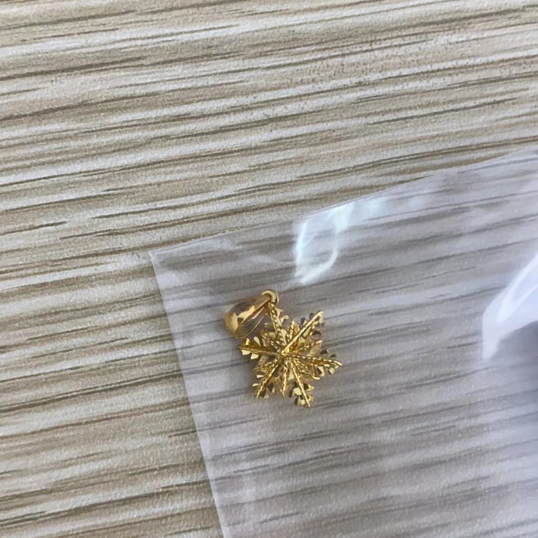 足金999 雪花吊坠