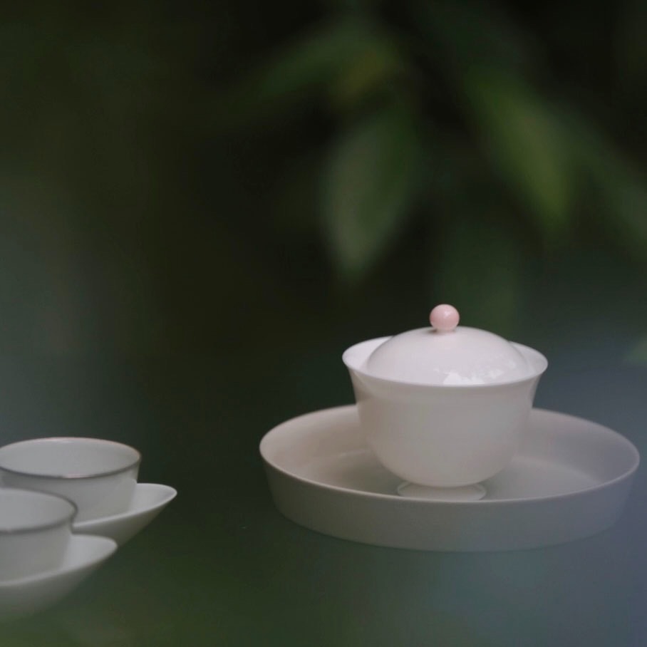 景德镇天野造物玉珠小盖碗工夫茶岩茶单丛茶聚香小盖碗盖下80ml