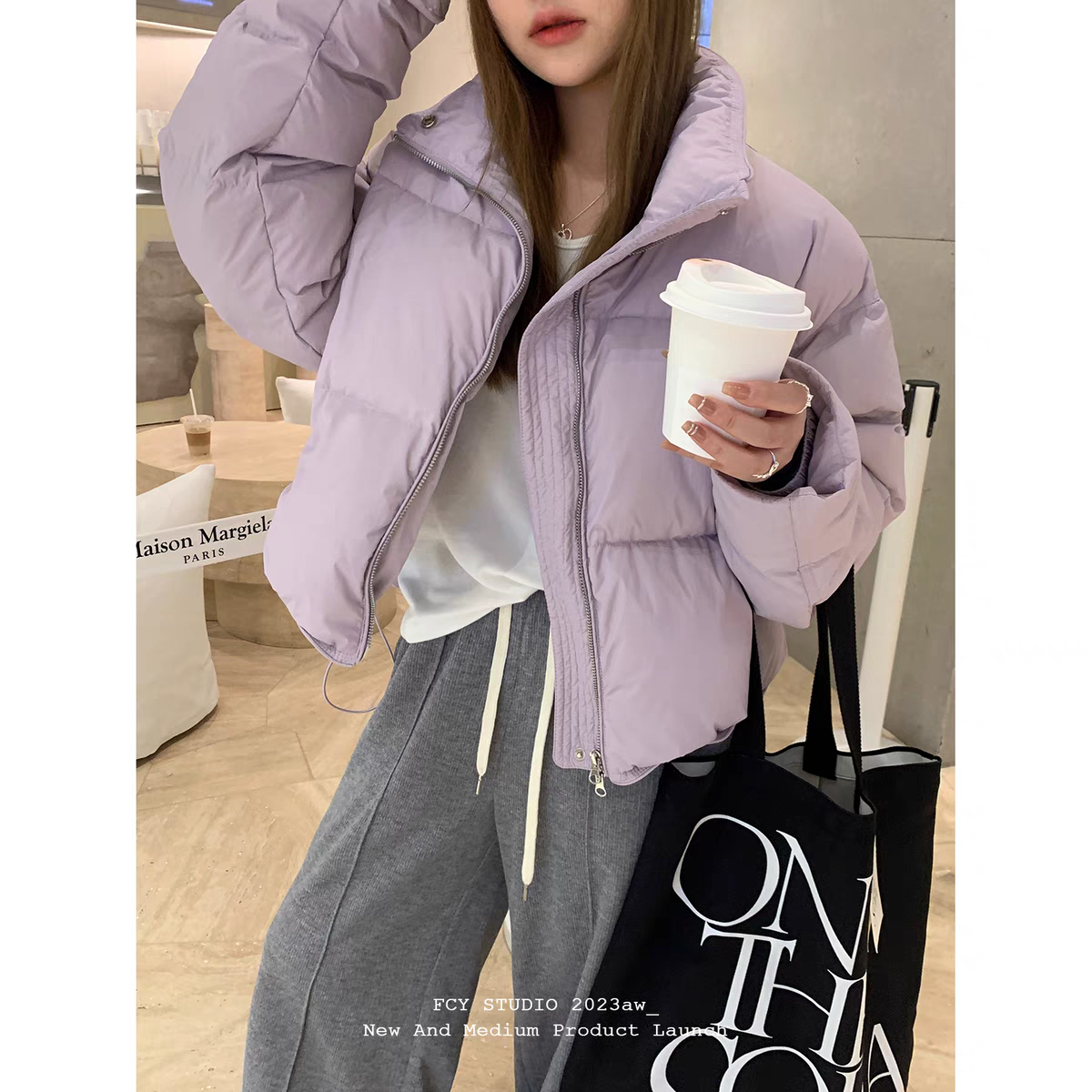 新款立领包边小短款