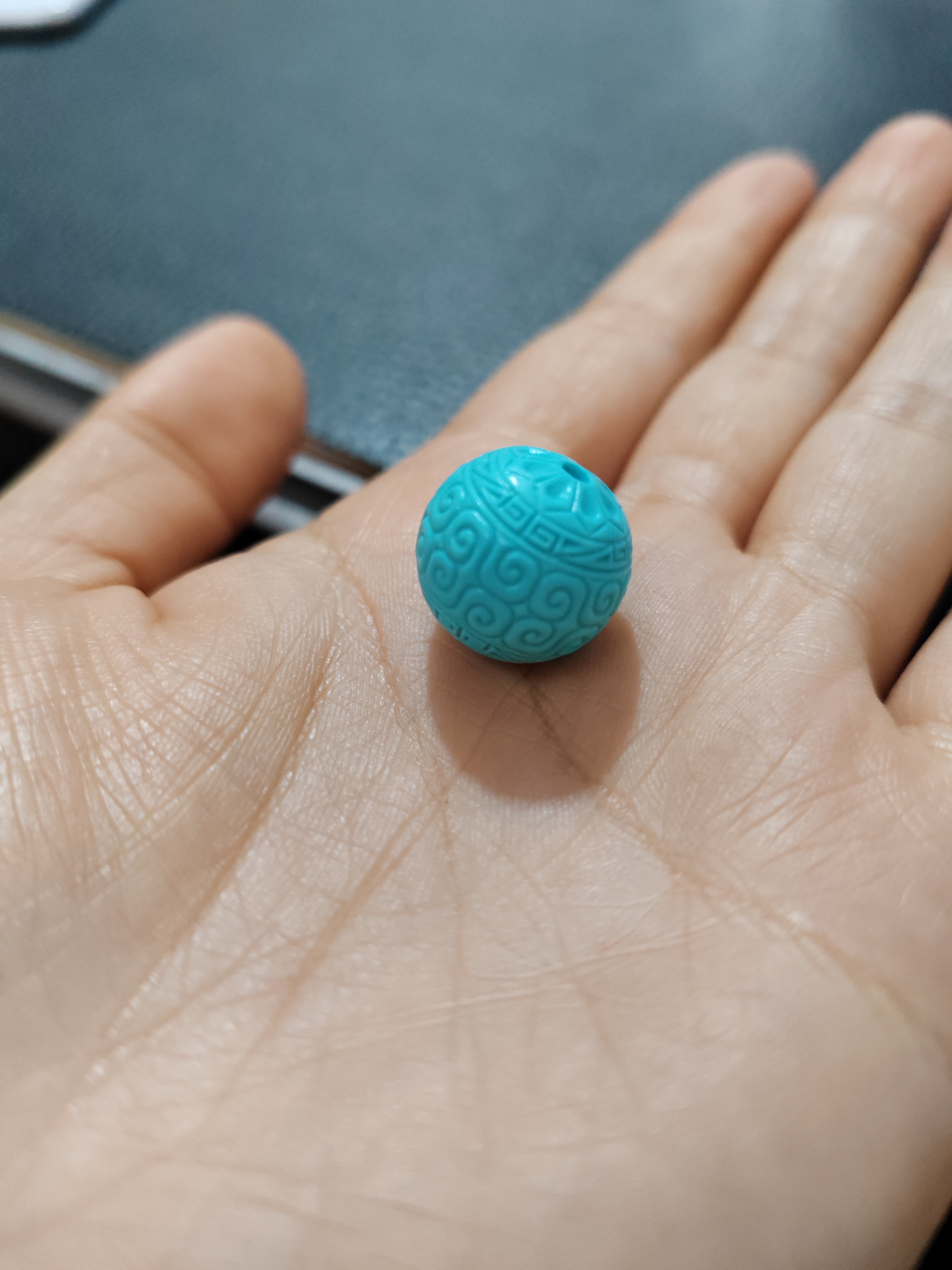 原矿绿松石回纹珠