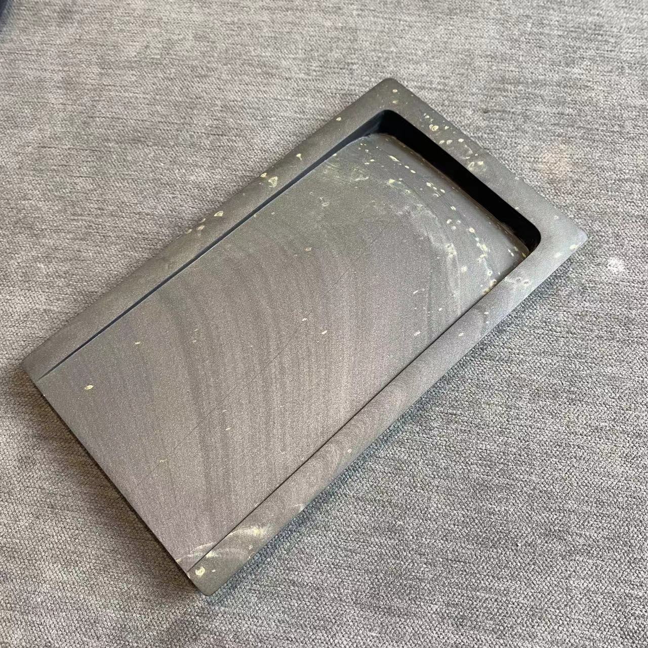 歙砚磨墨砚台金星坑躺池砚