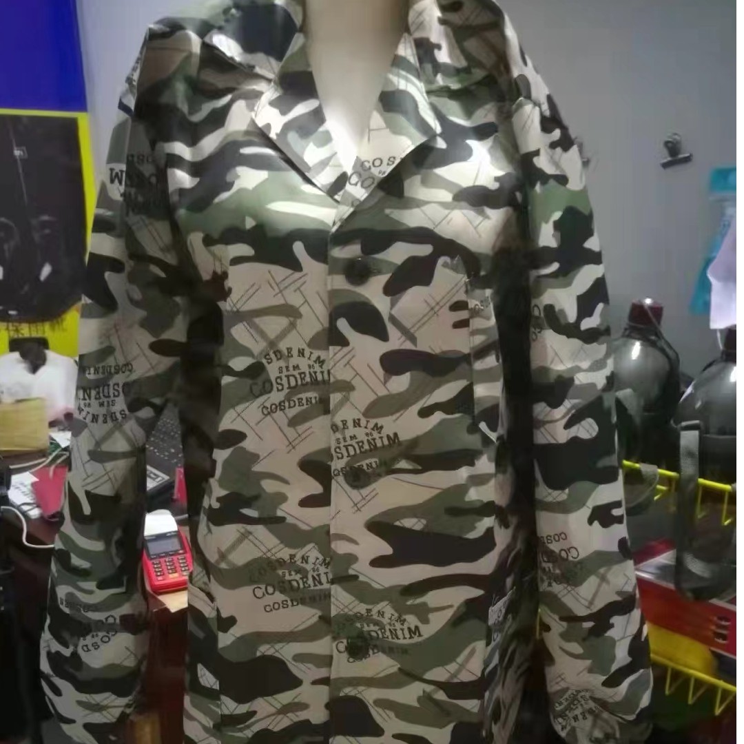 大褂工作服男薄款养殖场大褂防尘服透气男士迷彩大褂罩衣定制印字