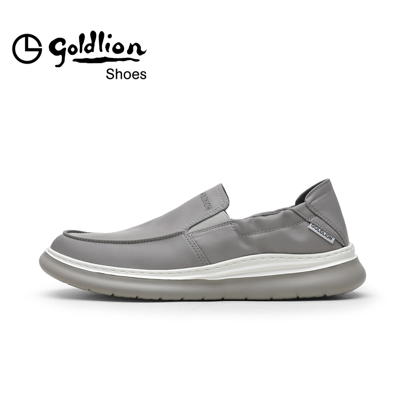 金利来男鞋新款都市休闲素面轻便百搭一脚蹬套脚布鞋553230792