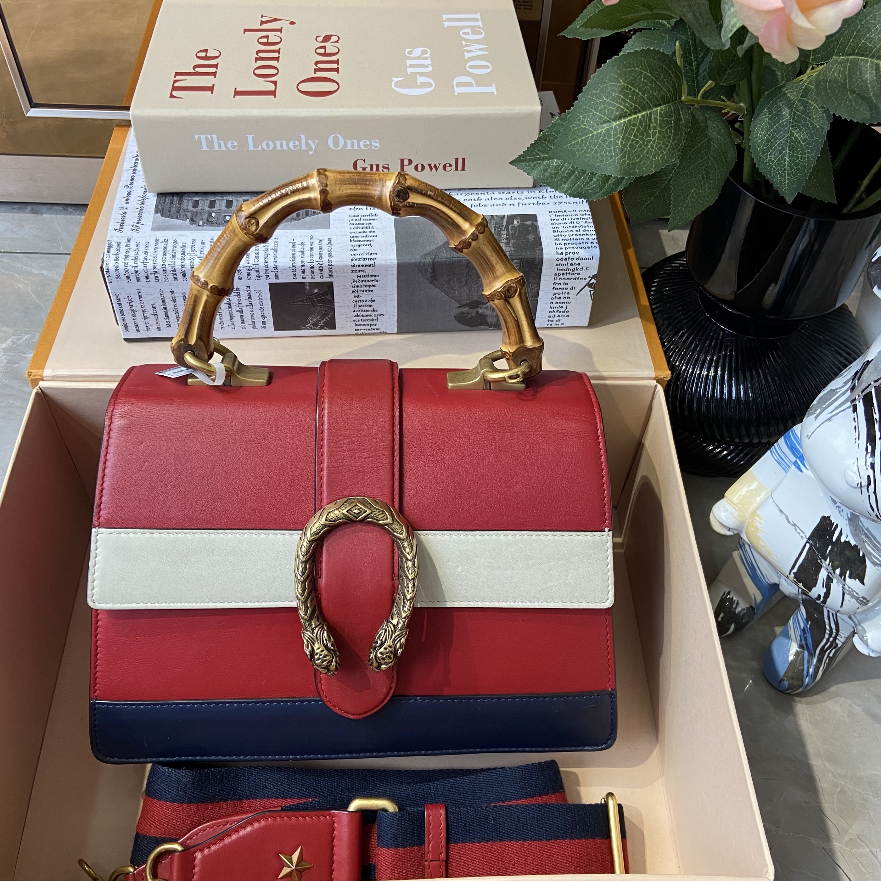 95新 GUCCI/古驰 古驰竹节手提斜挎包0064